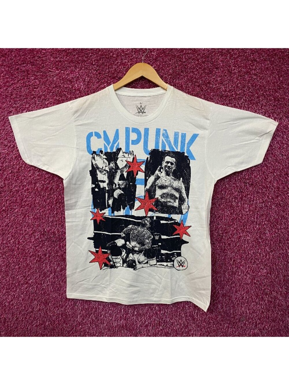 WWE CM Punk Ripple Junction Grunge Graphic T-Shirt Large
